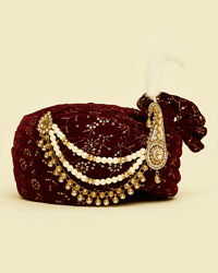 Manyavar Men Velvety Maroon Safta