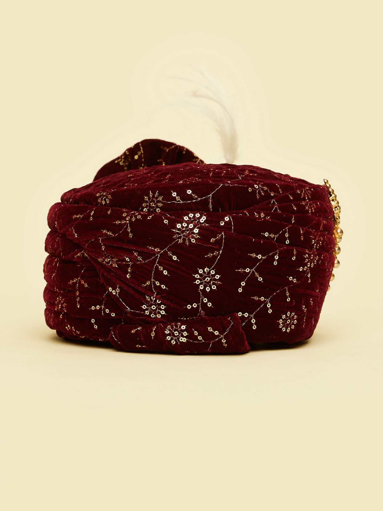 Manyavar Men Velvety Maroon Safta