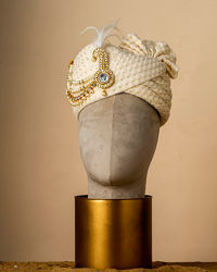 Manyavar Men Cream Georgette Imperial Safa