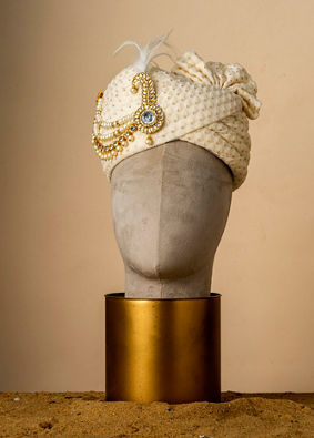 Manyavar Men Cream Georgette Imperial Safa