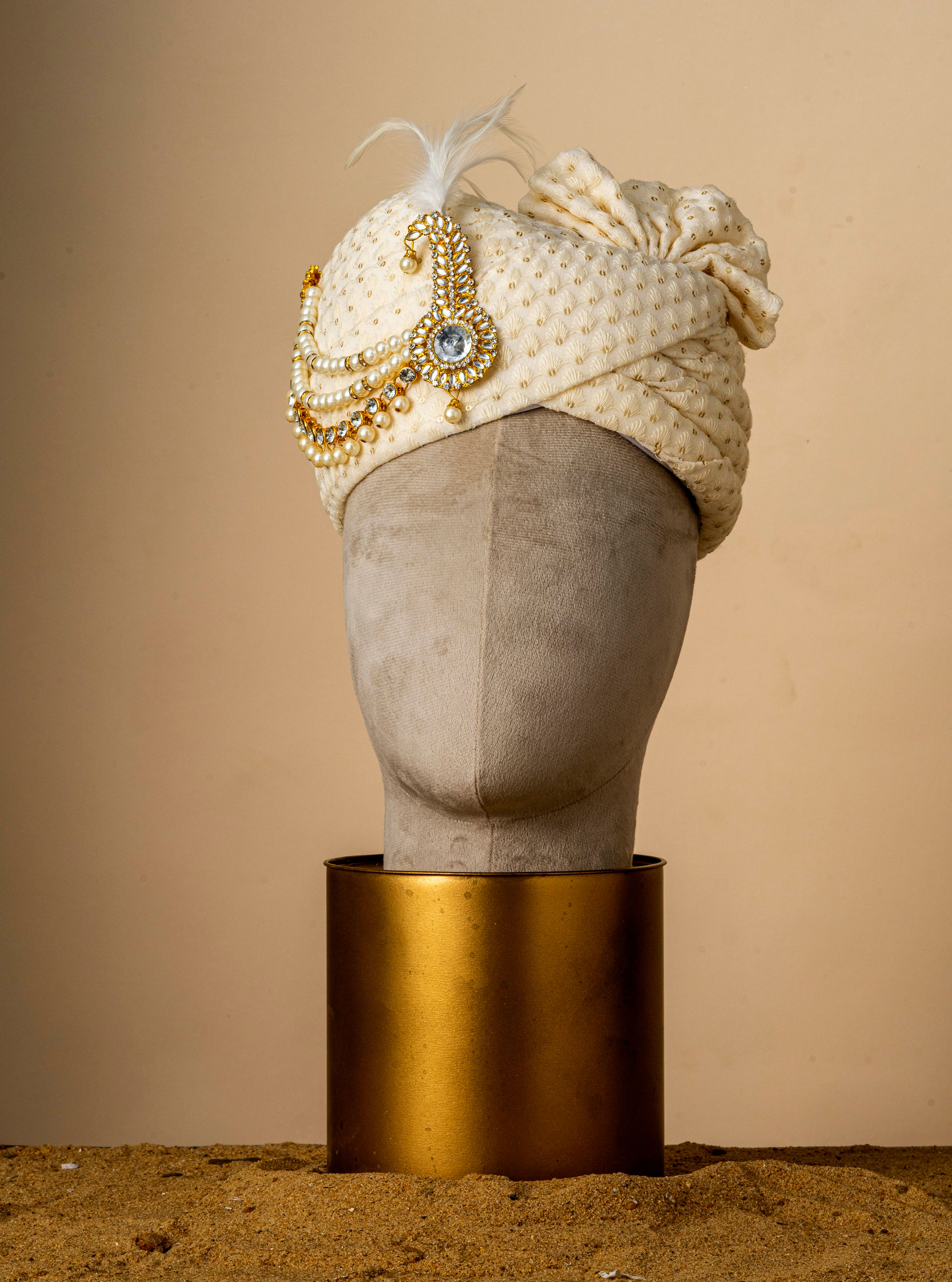 Manyavar Men Cream Georgette Imperial Safa