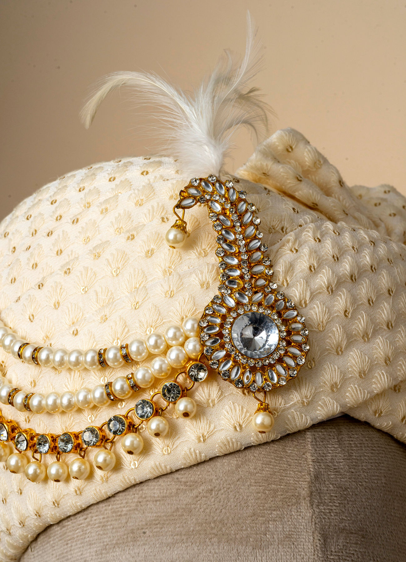 Manyavar Men Cream Georgette Imperial Safa