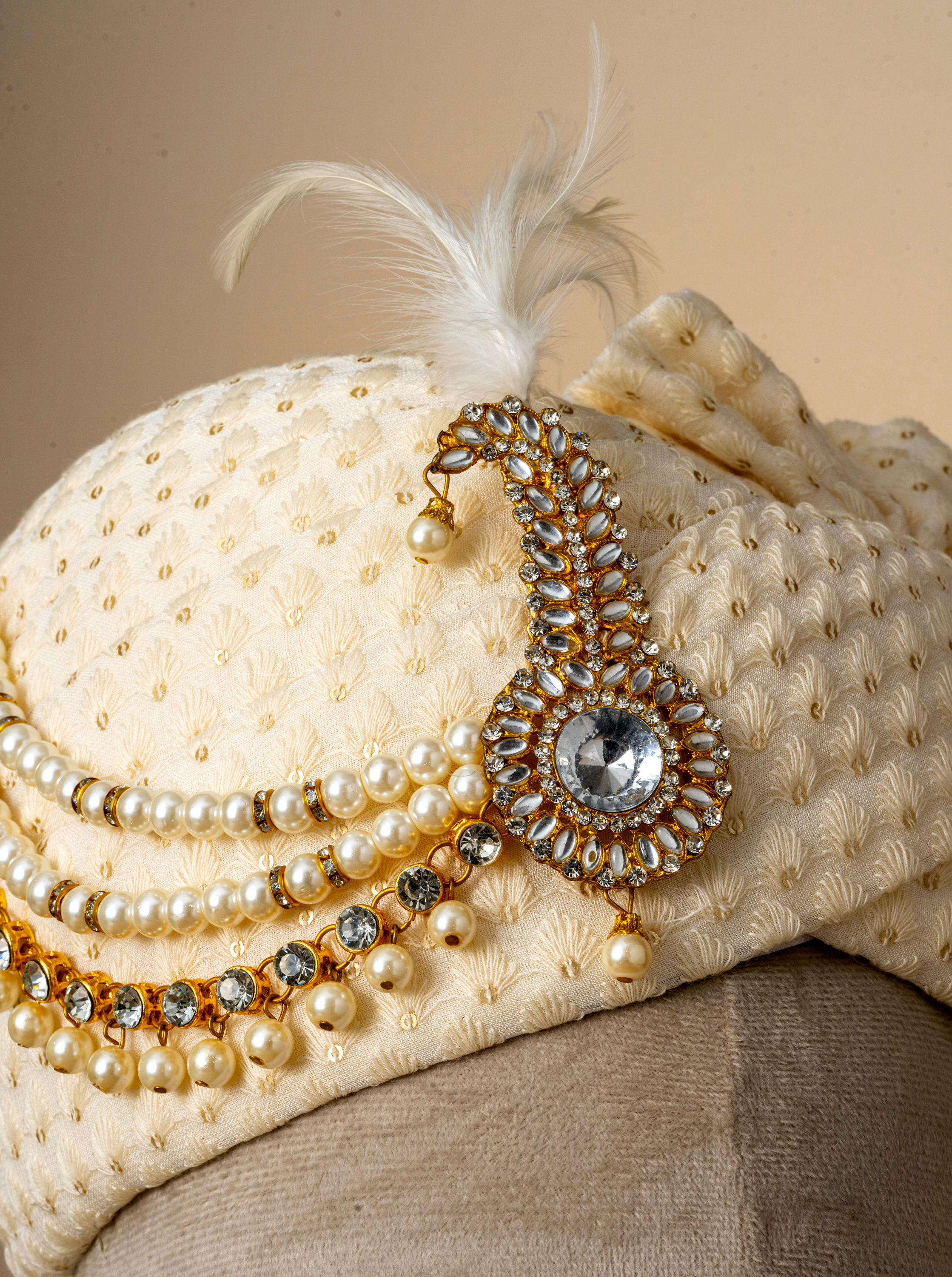 Manyavar Men Cream Georgette Imperial Safa