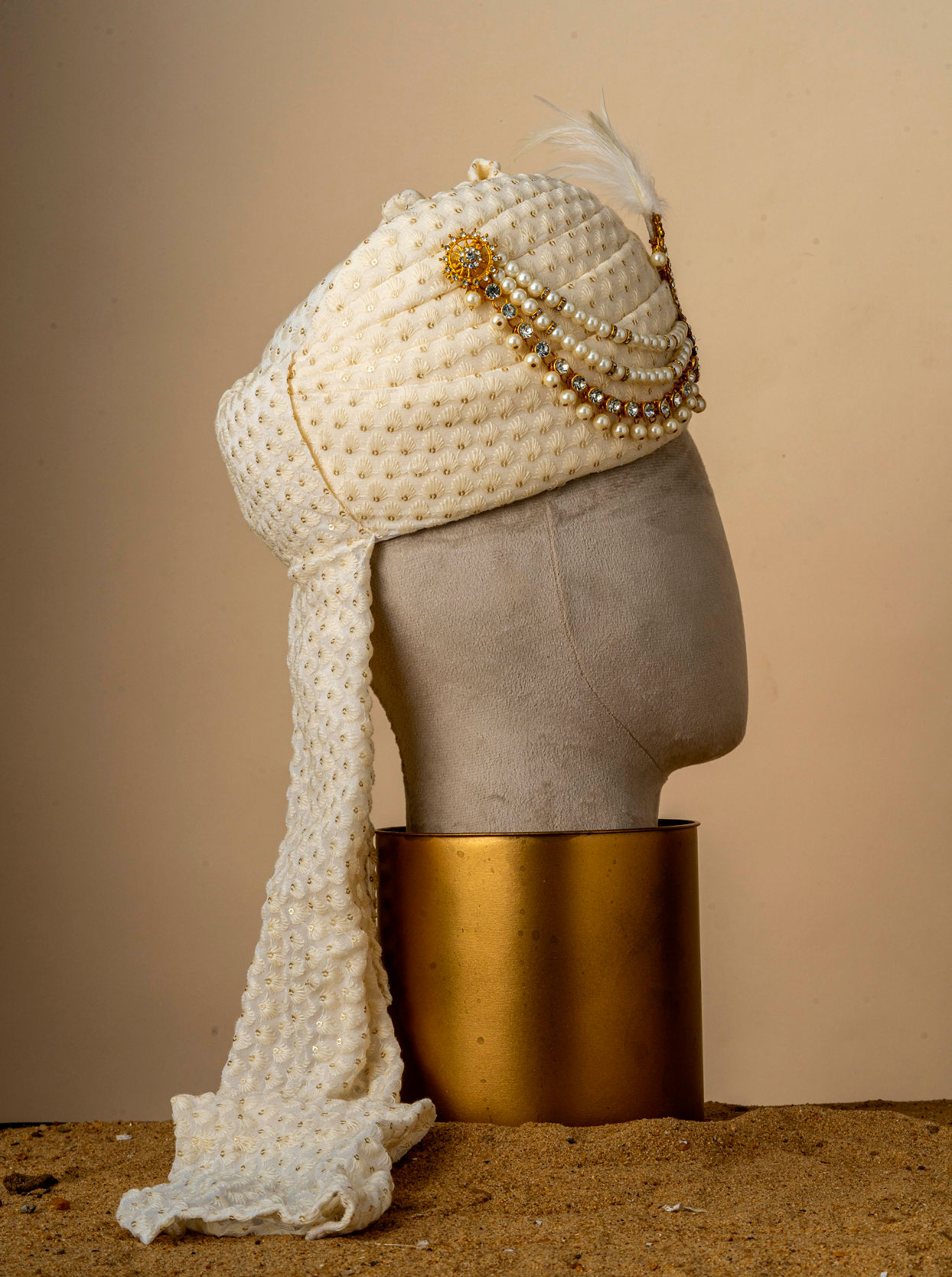 Manyavar Men Cream Georgette Imperial Safa