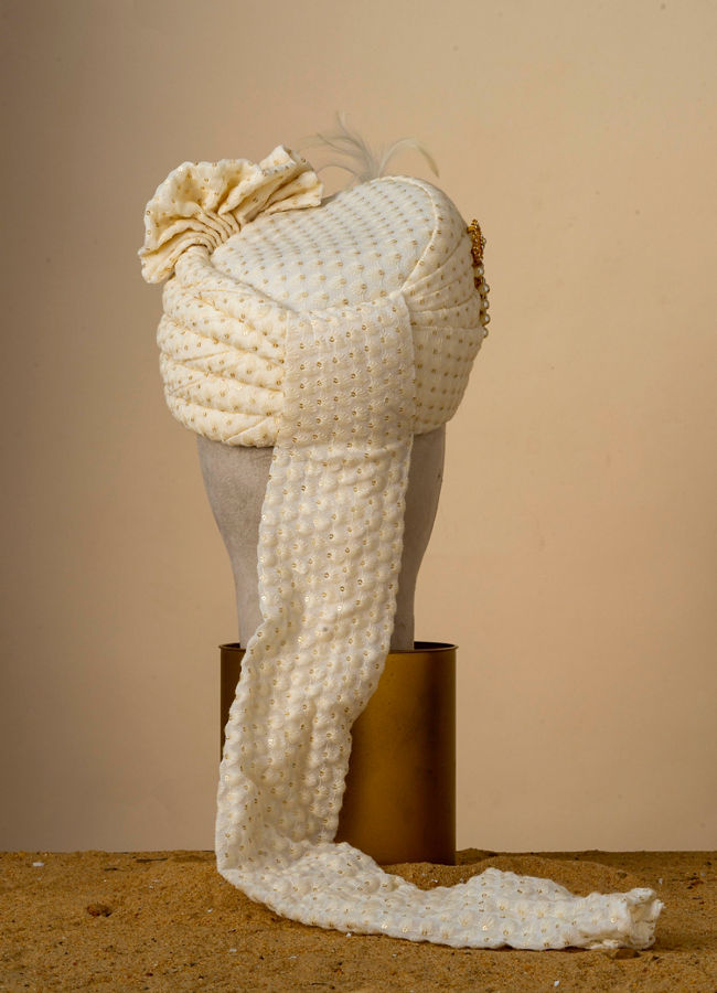 Manyavar Men Cream Georgette Imperial Safa