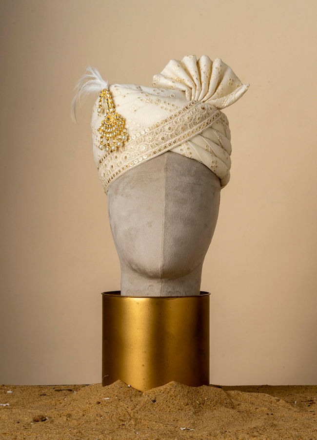 Manyavar Men Warm White Safa