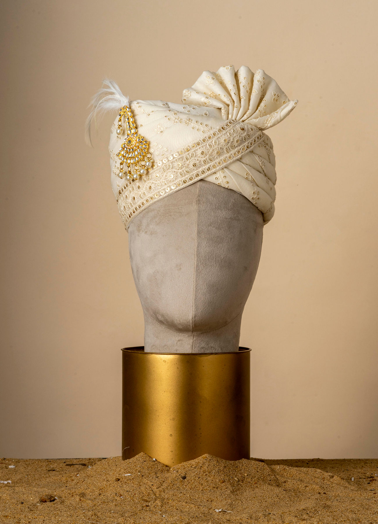 Manyavar Men Warm White Safa