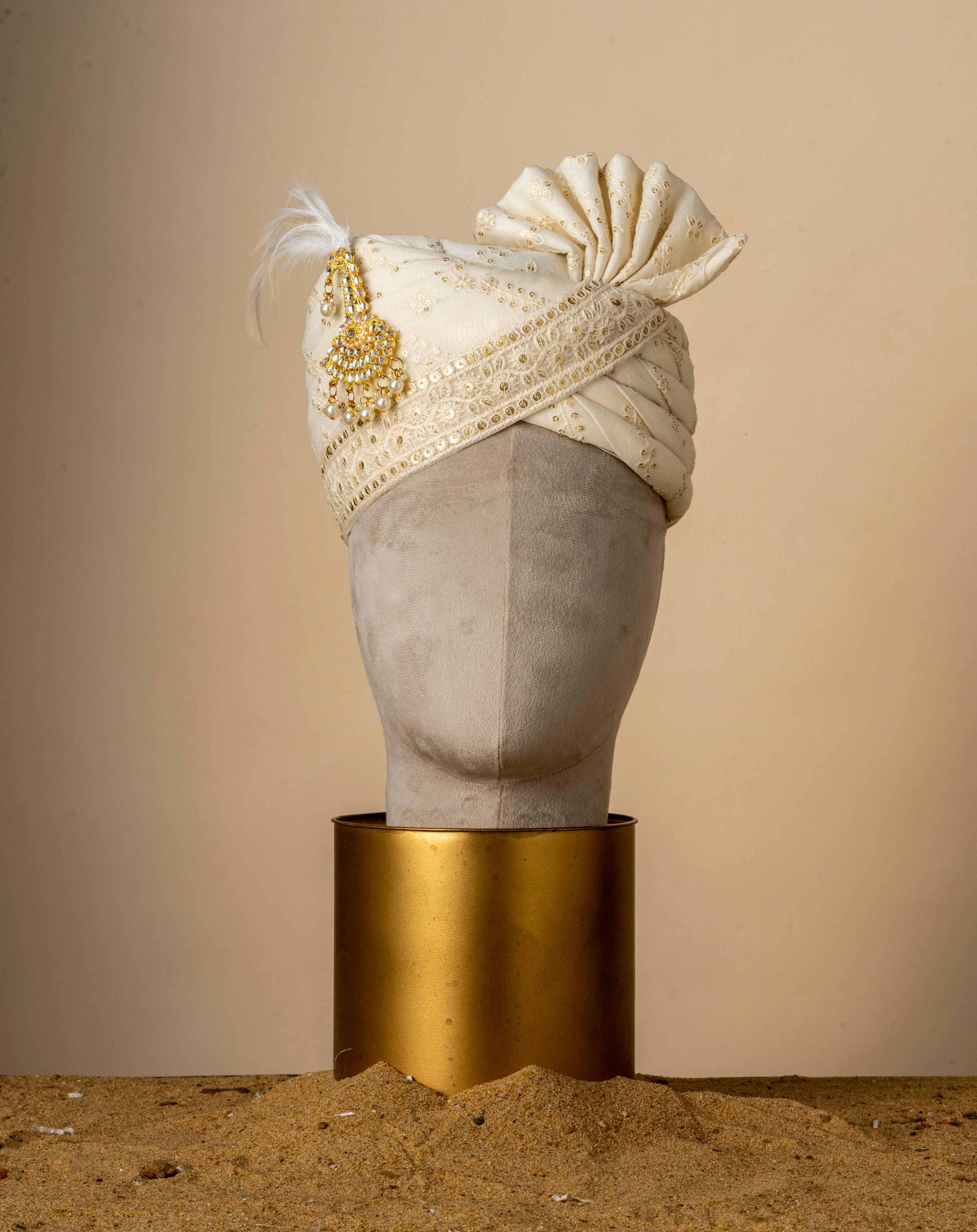 Manyavar Men Warm White Safa