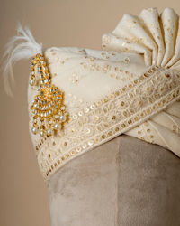 Manyavar Men Warm White Safa