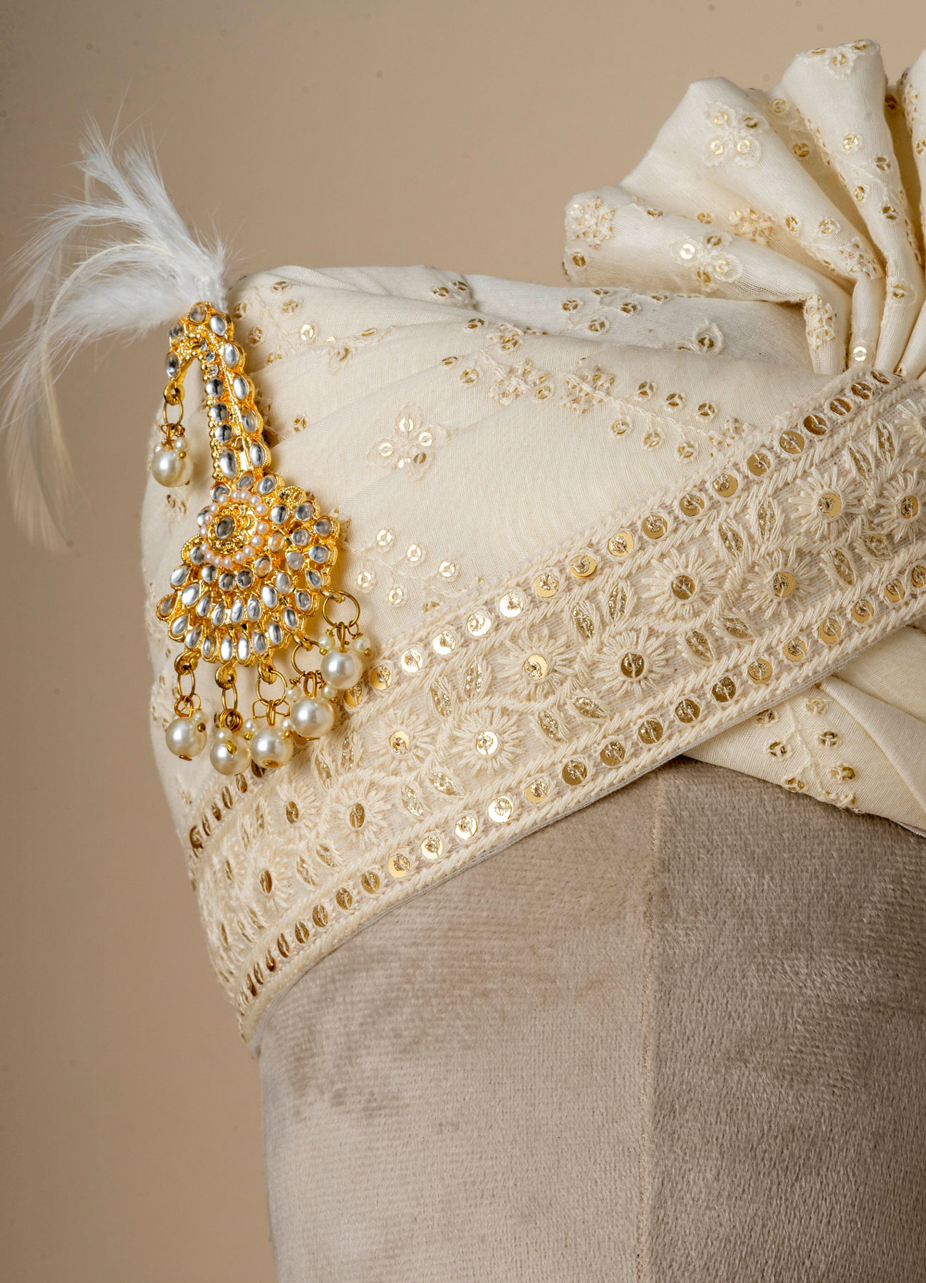 Manyavar Men Warm White Safa