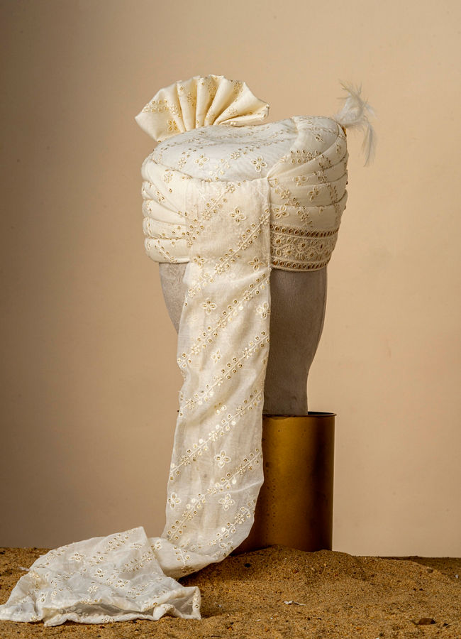 Manyavar Men Warm White Safa