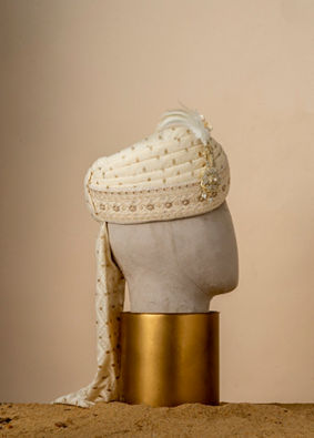 Manyavar Men Royal Satin Safa with Brooch