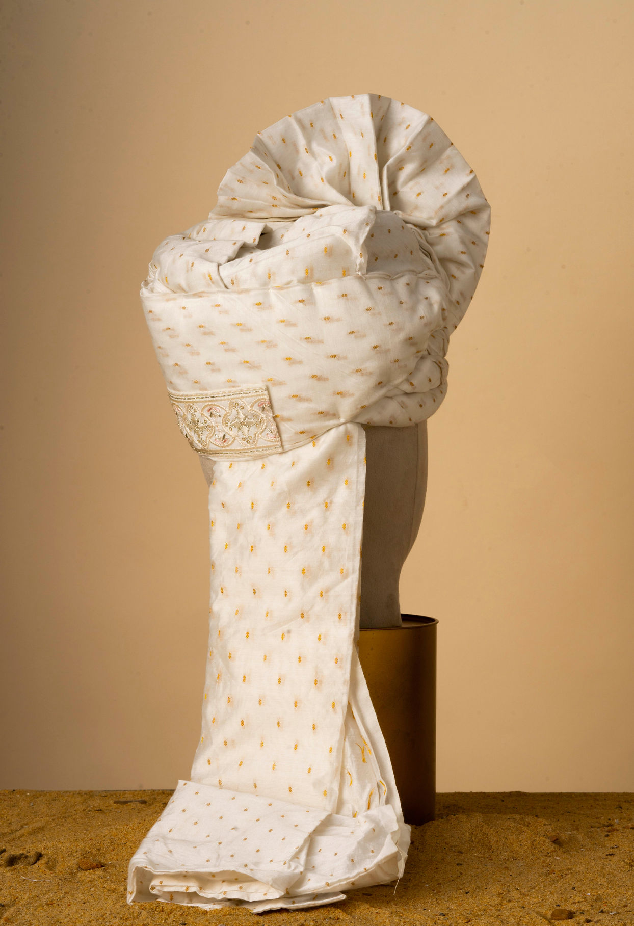 Manyavar Men Royal Satin Safa with Brooch