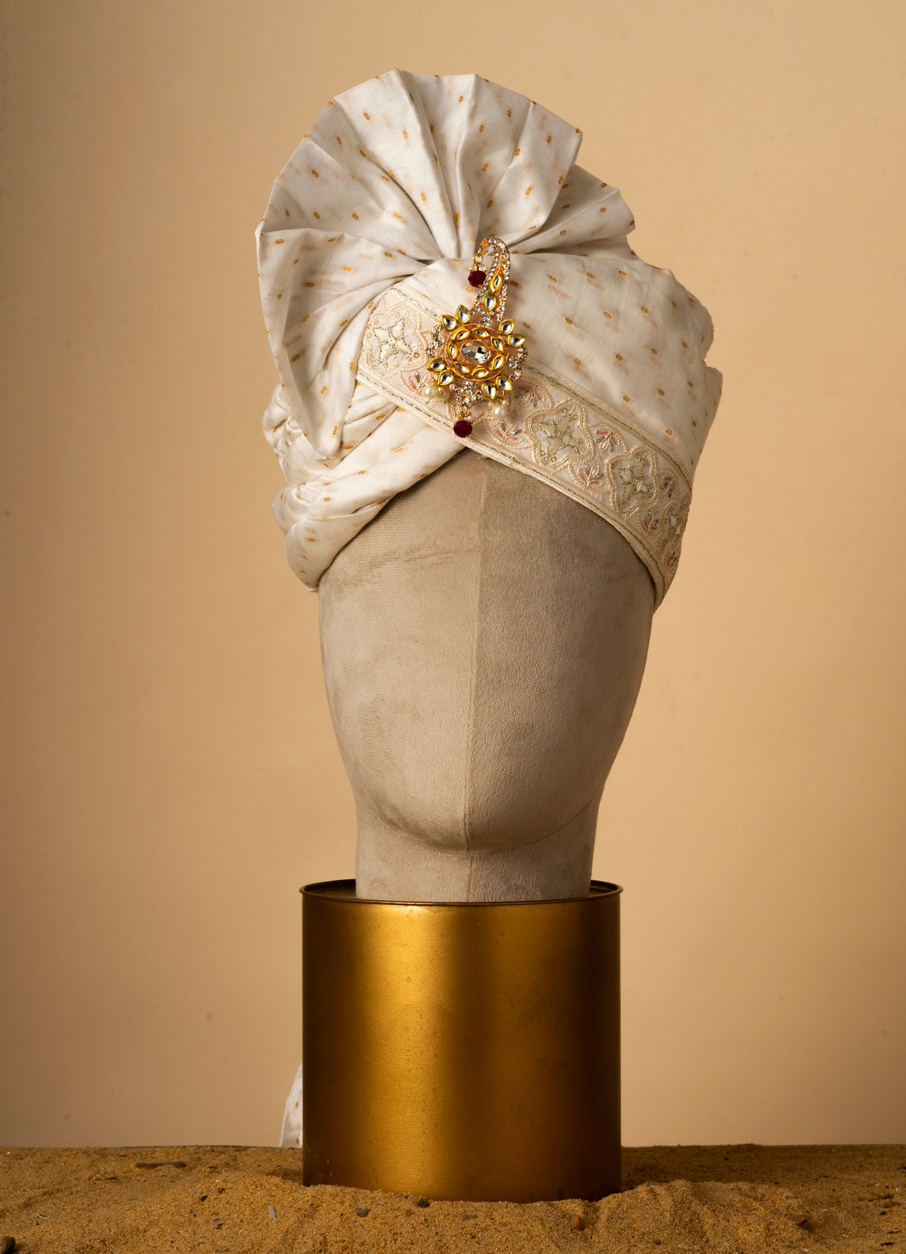 Manyavar Men Royal Satin Safa with Brooch