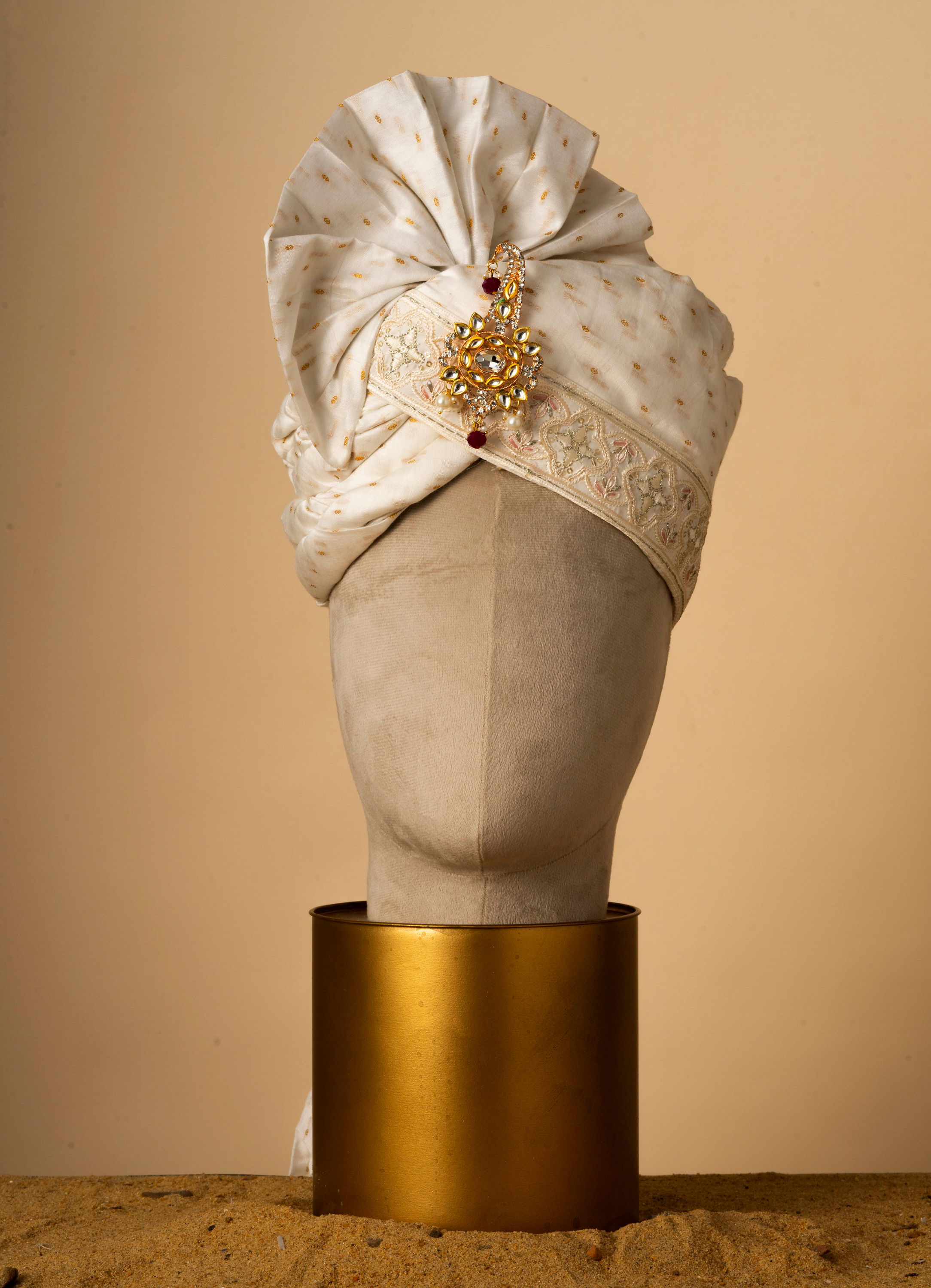 Manyavar Men Royal Satin Safa with Brooch