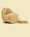 Manyavar Men Royal Beige Safa with Brooch