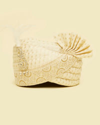 Manyavar Men Cream Tissue Splendor Safa