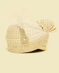 Manyavar Men Cream Tissue Splendor Safa