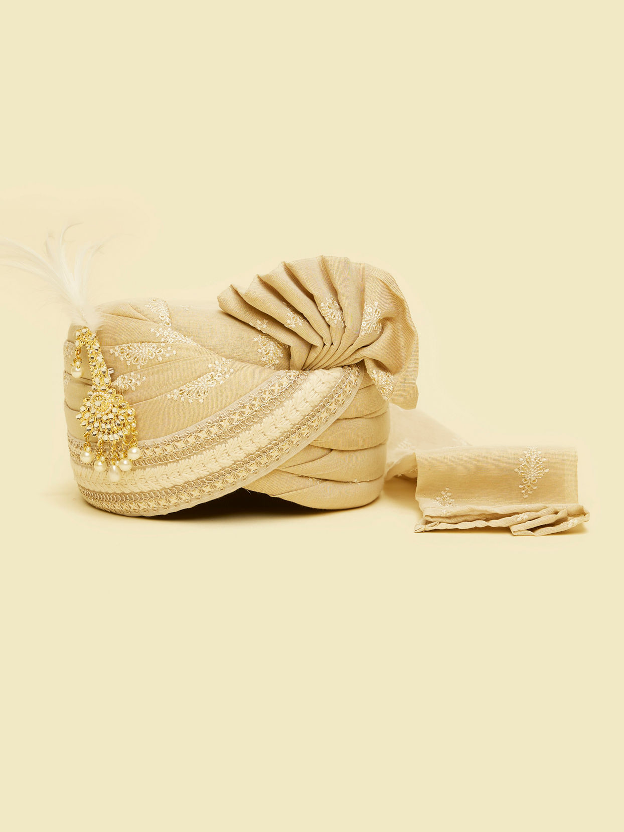 Manyavar Men Radiant Gold Chanderi Safa