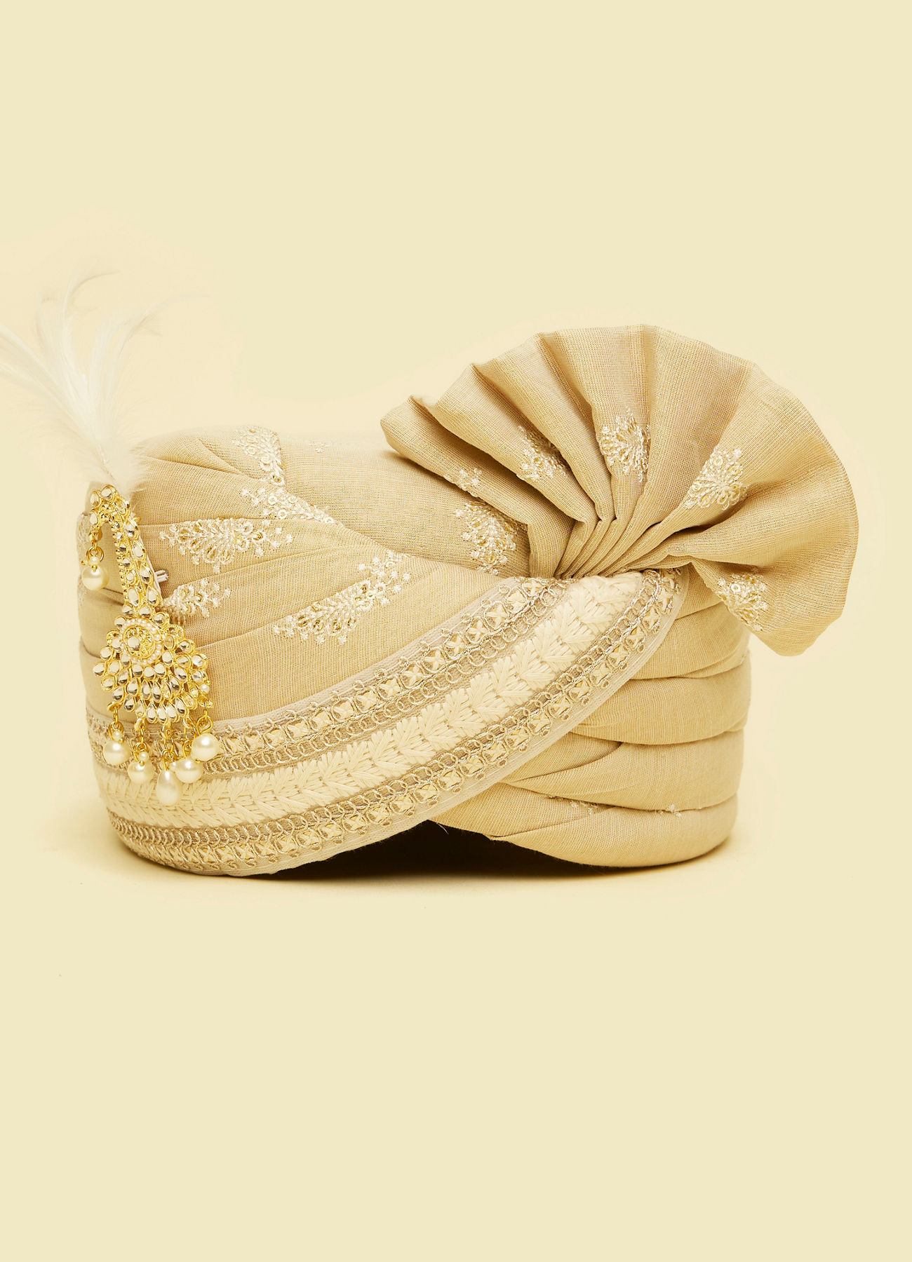Manyavar Men Radiant Gold Chanderi Safa