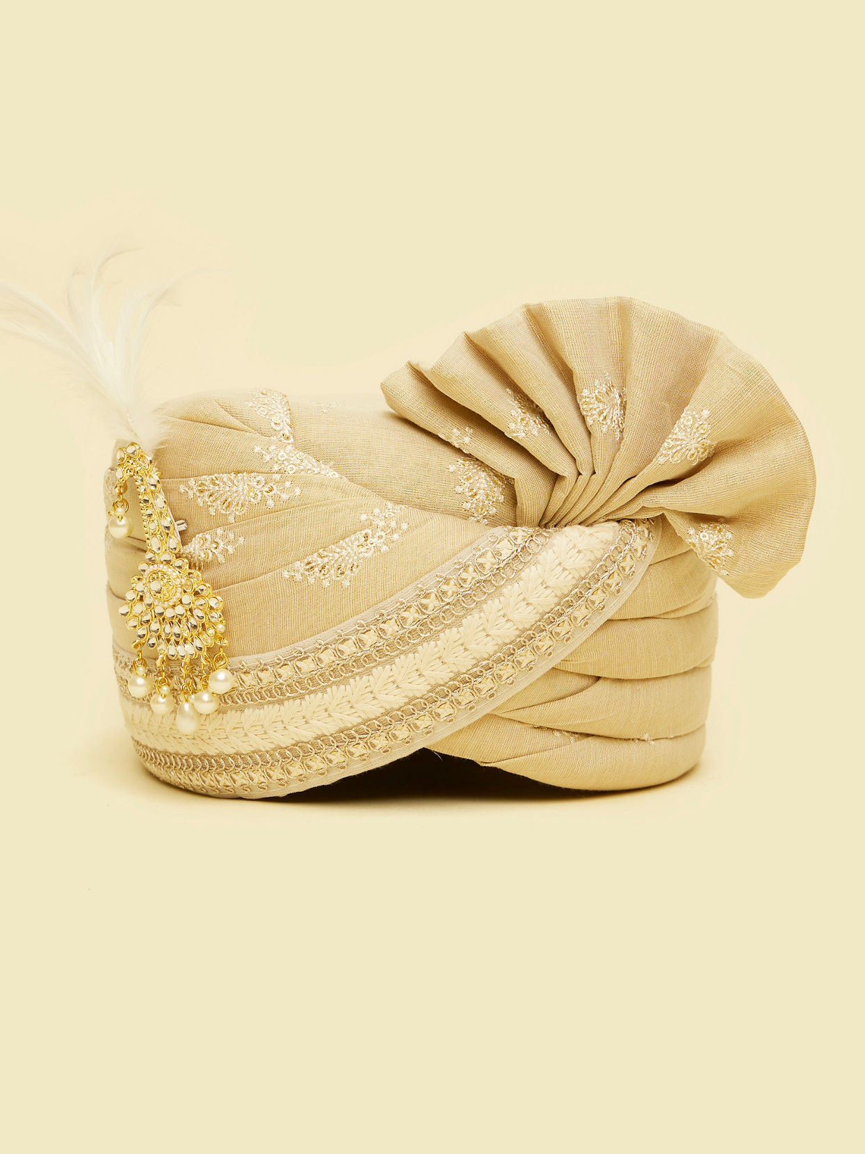 Manyavar Men Radiant Gold Chanderi Safa