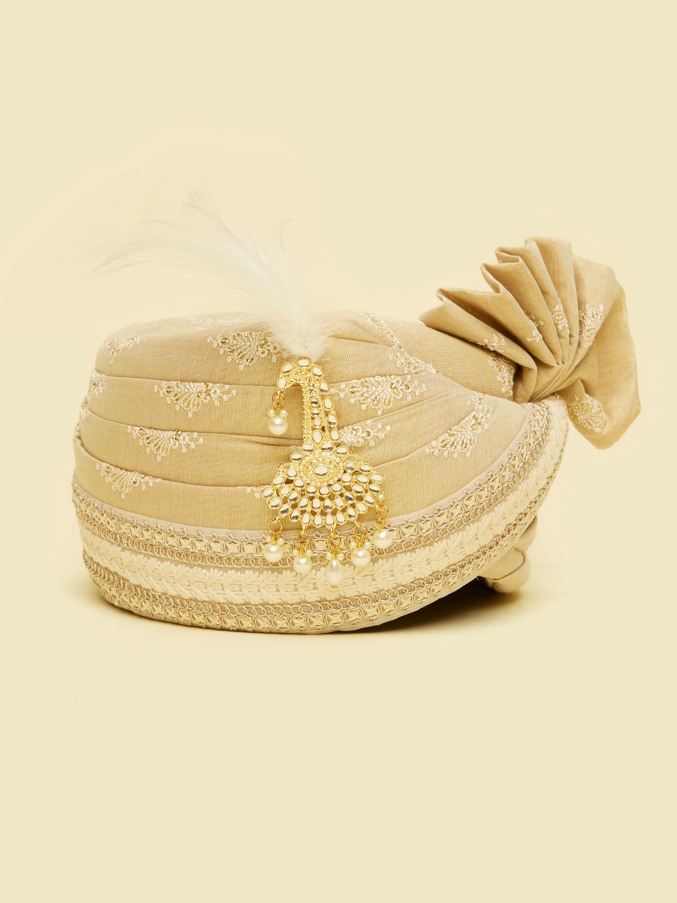 Manyavar Men Radiant Gold Chanderi Safa