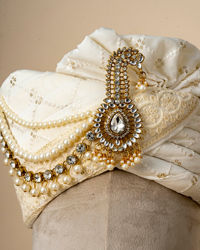 Manyavar Men Glorious Cream Chanderi Safa