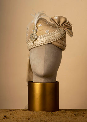 Manyavar Men Royal Chanderi Gold Safa