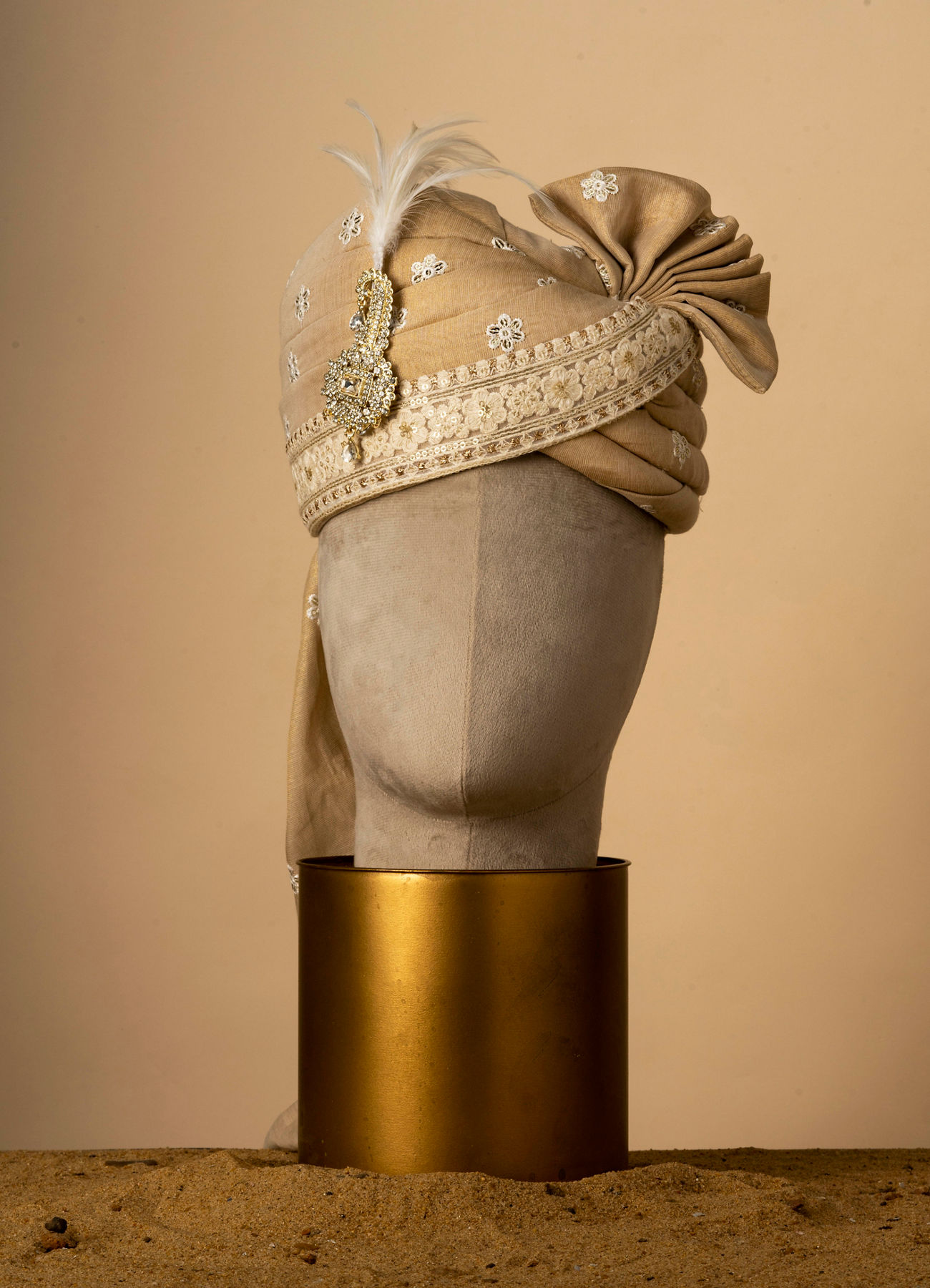 Manyavar Men Royal Chanderi Gold Safa