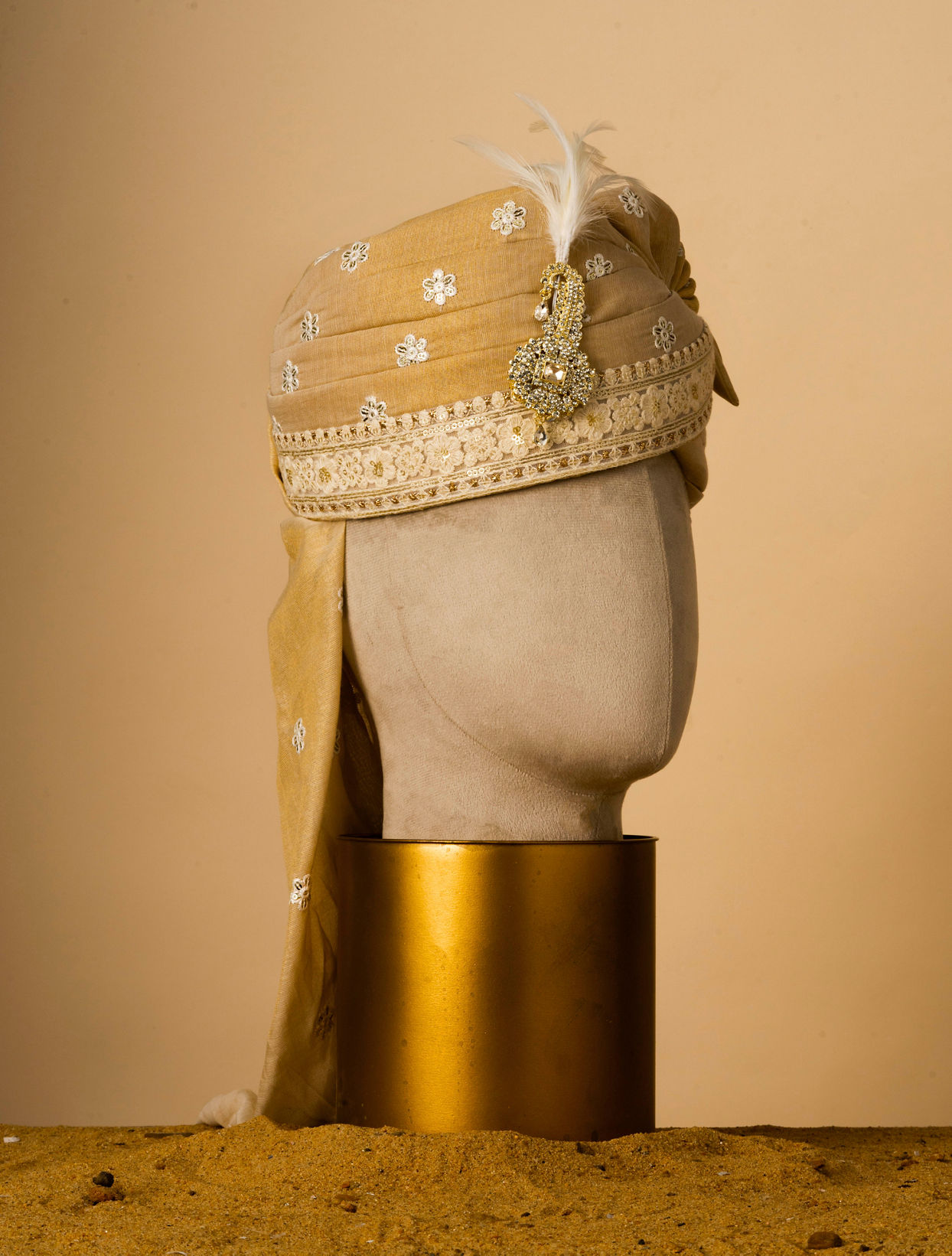 Manyavar Men Royal Chanderi Gold Safa