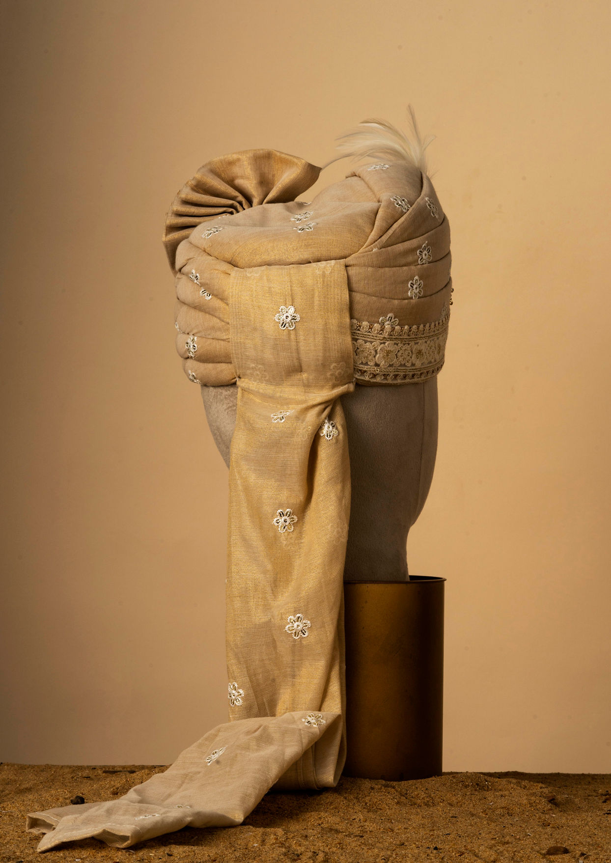 Manyavar Men Royal Chanderi Gold Safa