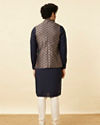 alt message - Manyavar Men Midnight Sapphire Blue Thor's Hammer Jacket image number 3