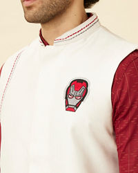 Manyavar Men Bright White Iron Man Inspired Jacket