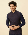 alt message - Manyavar Men Twilight Blue All-Avengers Jacket image number 0