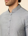 Manyavar Men Shadow Grey Wakanda Inspired Kurta Jacket Set