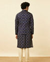 Manyavar Men Maritime Blue Thunderous Kurta Jacket Set