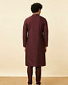 Marsala Red Iron Man Kurta Set image number 5