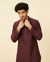 Marsala Red Iron Man Kurta Set image number 0