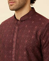 Marsala Red Iron Man Kurta Set image number 1