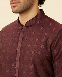 Manyavar Men Marsala Red Iron Man Kurta Set