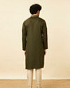 alt message - Manyavar Men Olive Green Wakanda Kurta Set image number 5