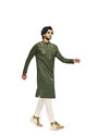 Manyavar Men Olive Green Wakanda Kurta Set