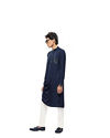 Manyavar Men Stone Blue Black Panther Kurta Set