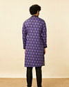 Manyavar Men Purple Black Panther Kurta Set