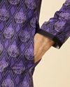 alt message - Manyavar Men Purple Black Panther Kurta Set image number 3