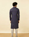 Manyavar Men Violet Black Panther Kurta Set