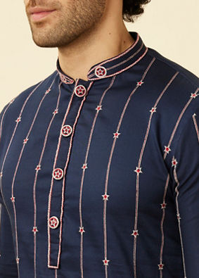 Manyavar Men Captain America Star Kurta Set image number 1