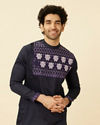 Manyavar Men Violet Blue Wakanda Kurta Set image number 0