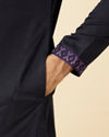Manyavar Men Violet Blue Wakanda Kurta Set