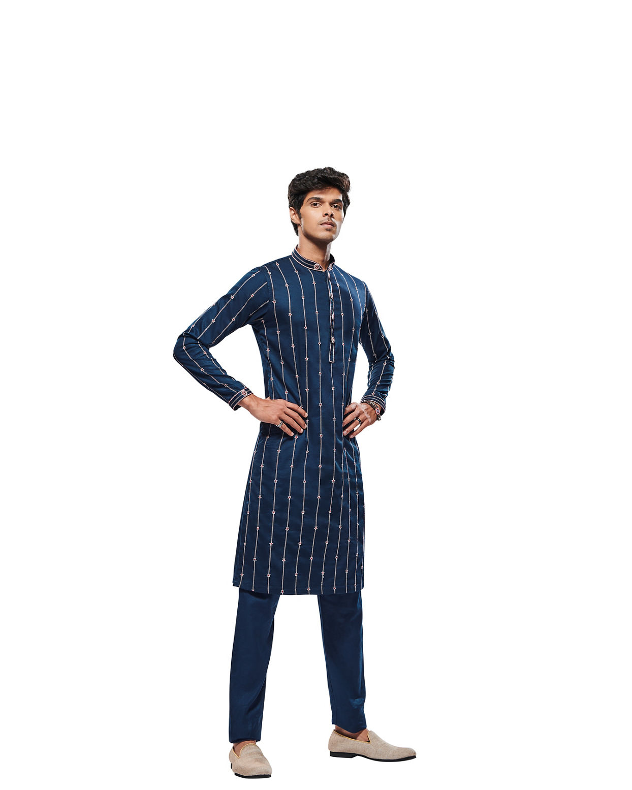 Manyavar Men Captain America Star Kurta Set image number 6